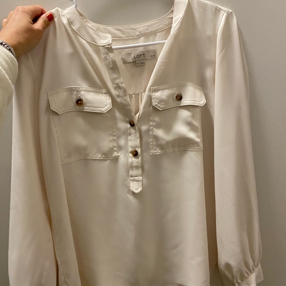 Loft Off-White/Cream, Long-sleeve blouse